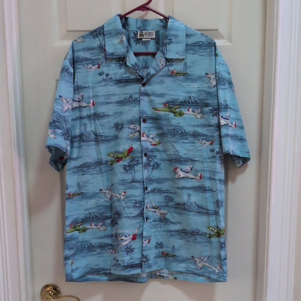 Aloha Republic Made in the USA Men's Short Sleeve Casual Button Up Shirt Size XL